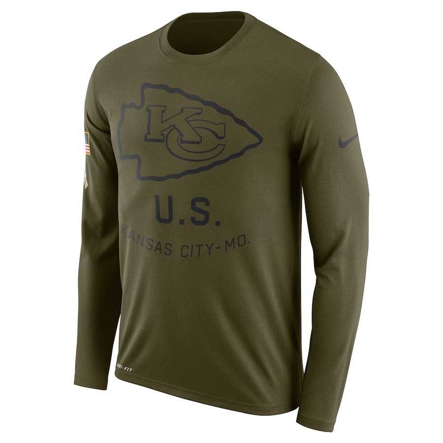 Men's Kansas City Chiefs Nike Salute to Service Sideline Legend Performance Long Sleeve T-Shirt Olive,We sell and wholesale Men's Kansas City Chiefs Nike Salute to Service Sideline Legend Performance Long Sleeve T-Shirt Olive on line form chian!